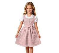 Kinder Dirndl Mädchen 2 Teilig Kinderdirndl Midi mit Dirndlschürzen | Trachtenkleid Knielang Dirndlkleid Elegante, 2tlg-Dirndl Mädchen Trachtenkleider Set, Oktoberfest Outfit Hochzeit Bierfest