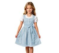Kinder Dirndl Mädchen 2 Teilig Kinderdirndl Midi mit Dirndlschürzen | Trachtenkleid Knielang Dirndlkleid Elegante, 2tlg-Dirndl Mädchen Trachtenkleider Set, Oktoberfest Outfit Hochzeit Bierfest