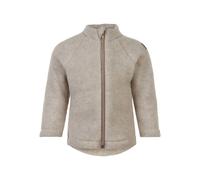 Kinder Fleecejacke mit Reißverschluss Merino-Fleece braun Melange Offwhite Mikk-Line Größe: 98