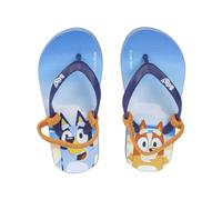 Kinder Flip Flops von Bluey - Blau, Weiß und Orange - Größe 28/29 - Hergestellt aus 100% EVA - Finger Flip Flops - Bluey und Bingo Print - Original Produkt entworfen in Spanien