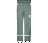 Kinder gefütterte Regenhose - Wasserdichte Winterhose Matschhose mit Reißverschlusstaschen und Reflektoren - Regenbekleidung Wassersäule 6000 mm für Mädchen und Jungen Farbe Grün Größe 158-164