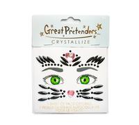 Kinder Gesichtssticker schwarze Katze mit Kristallen und Herznasen