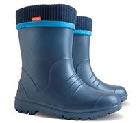 Kinder Gummistiefel Demar Dino Regenstiefel Kinderstiefel leichte Thermostiefel für Mädchen Jungen Kids (26/27, Dunkelblau)