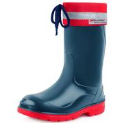 Kinder Gummistiefel mit Stulpe LA-972 Dunkelblau Rot 34 34 Dunkelblau Rot