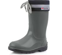 Kinder Gummistiefel mit Stulpe LA-972 PP2 Grau Schwarz 28 28 Grau Schwarz