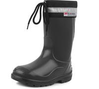 Kinder Gummistiefel mit Stulpe LA-972 PP2 Schwarz Grün 25 25 Schwarz Grün