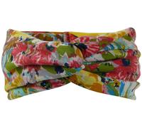 Kinder Haarband oder Stirnband in 4 Farben mit Blumen gelb, Einheitsgröße