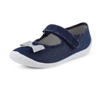 Kinder Hausschuhe LARW007 PP2 Dunkelblau Weiß Schleifchen 25 25 Dunkelblau Weiß Schleifchen