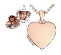 Kinder Herz Medaillon zum Öffnen für Bilder vergoldet | Kette Halskette Mädchen | Medallion aufklappbar mit Bild | Amulett Anhänger Herzmedaillon mit Foto | Geschenk für Kinder zur Taufe Einschulung
