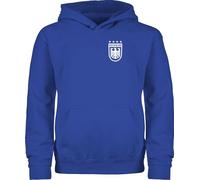 Kinder Hoodie Jungen Mädchen - Fußball EM WM - Deutschland Wappen mit Bundesadler 4 Sterne Germany - 152 (12/13 Jahre) - Royalblau - europameisterschaft adler fussball deutscher fussball-bund