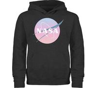 Kinder Hoodie Jungen Mädchen - Weltall - NASA Logo I Geschenk Weltraum Fan - 152 (12/13 Jahre) - Anthrazit meliert - Astronauten Pulli Planeten Pullover Rakete Kapuzenpulli Astronaut Hoody