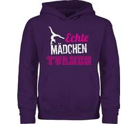 Kinder Hoodie Jungen - Sport Kleidung - Echte Mädchen turnen I Geschenk Turnerin - 152 (12/13 Jahre) - Lila - turn-pulli hoody 25. geburtstag turn pullover turnpulli turner pulli richtige gymnastic