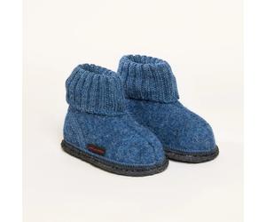 Kinder Hüttenschuh Ötz | Kinder Woll-Hausschuh | Farbe Jeansblau | Größe 23 Jeansblau 23