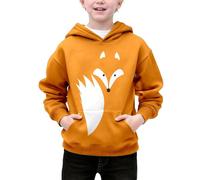 Kinder Jungen Kapuzenpullover Niedlicher Kleiner Roboter Druck Pullover Sweatshirts mit Kinder Lässige Bequeme Hoodie Langarmshirt Weiches Langarm Kapuzenpulli Pulli Oberteile (Orange, 4-5Years)