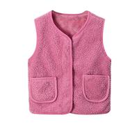 Kinder Jungen Mädchen Fleeceweste Reißverschluss Doppellagiges Polar Fleece Weste Ärmellose Kinderjacke Einfarbig Teddy Weste Plüschweste Kurz Fellweste Leicht Casual Fleecejacke Mädchen Teddyweste