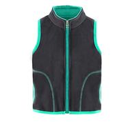 Kinder Jungen Mädchen Fleeceweste Stehkragen Reißverschluss Doppellagiges Polar Fleece Weste Ärmellose Kinderjacke Einfarbig mit Taschen (Dark Gray, 5-6 Years)