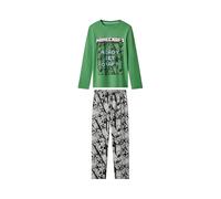 Kinder Jungen Pyjama »Minecraft« (Grün/Grau, 122/128)