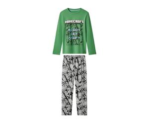 Kinder Jungen Pyjama »Minecraft« (Grün/Grau, 122/128)
