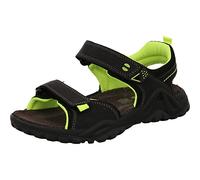Kinder Jungen Sandale von Imac in Schwarz im Trekking Look mit Klettverschluss. schwarz/gelb Gr. 34