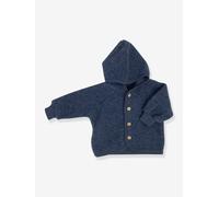 Kinder Kapuzenjacke aus Schurwolle ENGEL blau Gr. 86/98