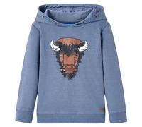 Kinder-Kapuzenpullover Blau Melange 140