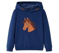 vidaXL Kinder-Kapuzenpullover mit Pferd Marineblau Größe 104
