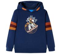 vidaXL Kinder-Kapuzenpullover mit Bär auf Snowboard Sweatshirt Hoodie Marineblau 92