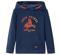 vidaXL Kinder-Kapuzenpullover Marineblau Melange und Orange Größe 116