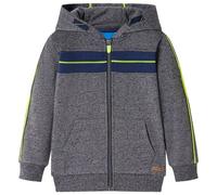 Kinder-Kapuzenpullover mit Reißverschluss Grau Melange 104