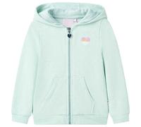 Kinder-Kapuzenpullover mit Reißverschluss Helles Minzgrün 92 Kinder-Kapuzenpullover mit Reißverschluss Helles Minzgrün 92