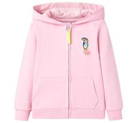 Kinder-Kapuzenpullover mit Reißverschluss Hellrosa 104