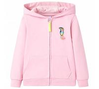 Kinder-Kapuzenpullover mit Reißverschluss Hellrosa 92