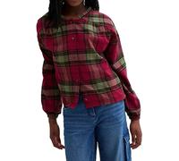 Kinder Kariertes Baumwoll Flanell-Hemd Freizeit-Bluse Karo-Bluse mit Puffärmeln 908481 Rot/Grün 152/158