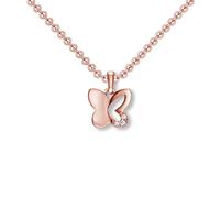 Kinder Kette Schmetterling Rosegold (Silber 925 vergoldet) für Mädchen | Halskette Schmetterlings Anhänger, Kinderkette Schmuck Kinder Ketten Kinderschmuck Geschenke Geschenkideen Geburtstag