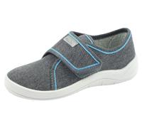 KINDER-KLETT-HAUSSCHUH JEANSGRAU - Gr. - 38