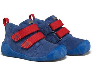 Kinder knöchelhohe Ganzjahres-Leder-Barfußschuhe Affenzahn - Prewalker Low Boot Leather Talky - blau Whale Größe: 24