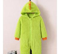 Kinder Lässig Süß Dinosaurier Muster Cartoon Plüsch Langarm Lange Winter Hose Jumpsuit