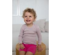 Kinder Langarmshirt aus Merinowolle, Baumwolle und Seide, rosa meliert, Cosilana Größe: 116