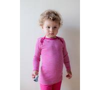 Kinder Langarmshirt aus Merinowolle und Seide, rosa gestreift, Cosilana Größe: 86/92