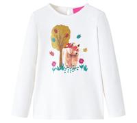 Kinder Langarmshirt Bären Aufdruck Langarm T-Shirt Jungen Kindershirt Ecru 116