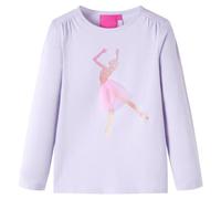 Kinder Langarmshirt Ballerina Langarm T-Shirt Jungen Kindershirt Helllila 140
