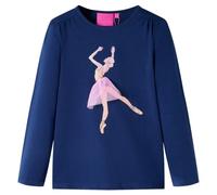 Kinder Langarmshirt Ballerina Langarm T-Shirt Jungen Kindershirt Marineblau 104