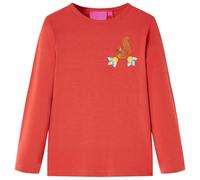 Kinder-Langarmshirt mit Eichhörnchen Pullover Sweatshirt T-Shirt Dunkelrot 140