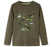Kinder-Langarmshirt Dunkles Khaki Melange 104 Kinder-Langarmshirt Dunkles Khaki Melange 104