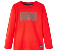 Kinder Langarmshirt Fahrrad Aufdruck Langarm T-Shirt Jungen Kindershirt Rot 104