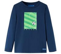 Kinder Langarmshirt Fußballfeld Aufdruck Langarm T-Shirt Jungen Marineblau 116