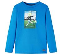 Kinder Langarmshirt Fußballspieler Pullover Sweatshirt T-Shirt Kobaltblau 116