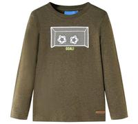 Kinder-Langarmshirt Khaki Melange 128