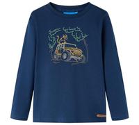 Kinder Langarmshirt Geländewagen Aufdruck Langarm T-Shirt Jungen Marineblau 116