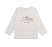 Kinder Langarmshirt GOTS-zertifiziert aus Bio-Baumwolle creme mit Hunde-Motiv - Walkiddy Weiß 110